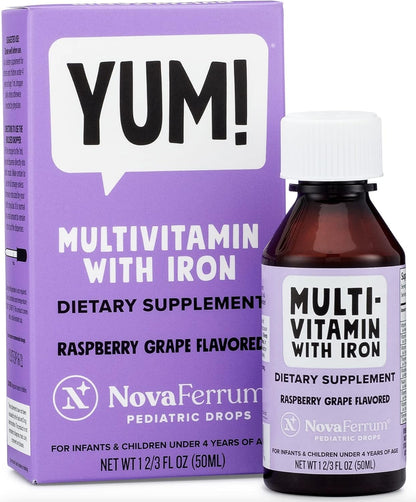 NovaFerrum Yum | Multivitamin with Iron for Infants, Toddlers & Kids Ages 4 & Under | Immune Support | Gluten Free Certified - PrimeBioHealth - canada supplements