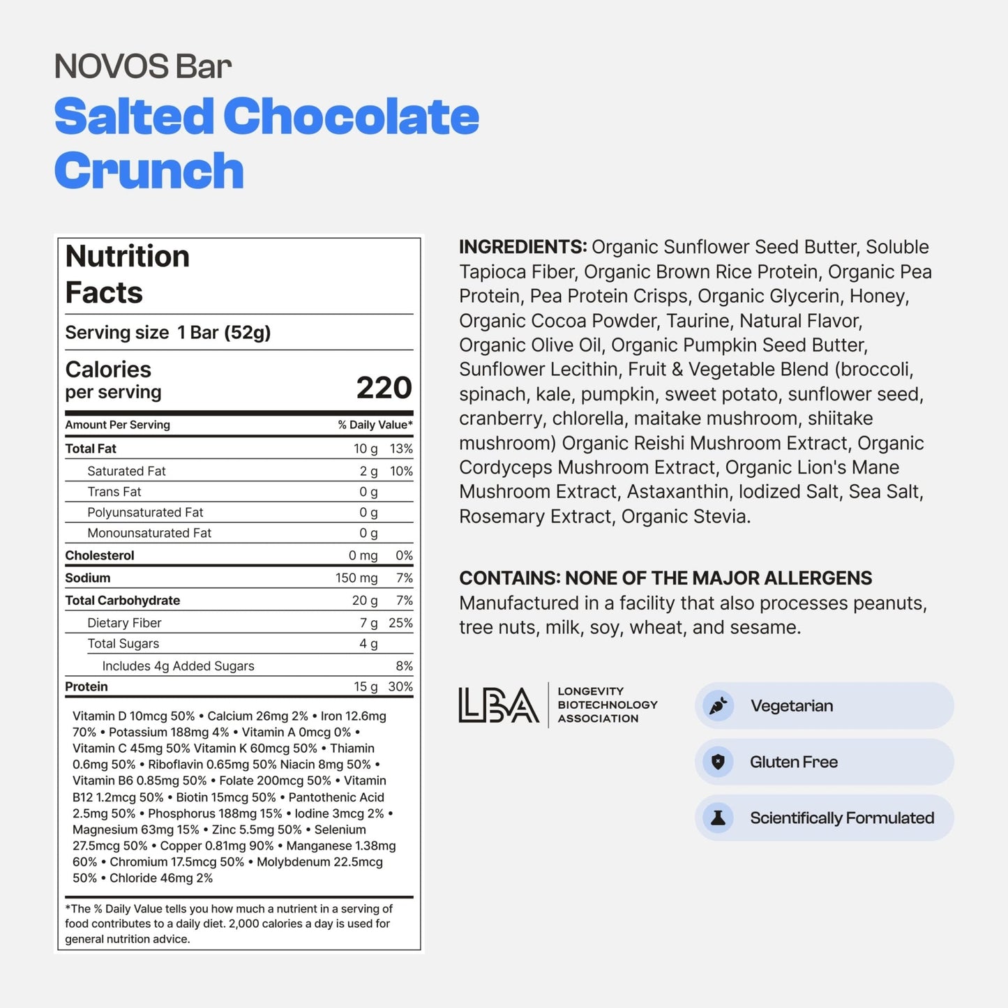 Novos Longevity Protein Bar | 15g Protein, 20 Superfoods, 5 Longevity Ingredients for Men & Women | Supports Skin, Mind & Mood | Mixed Berry Crunch (12-Pack) - PrimeBioHealth - canada supplements