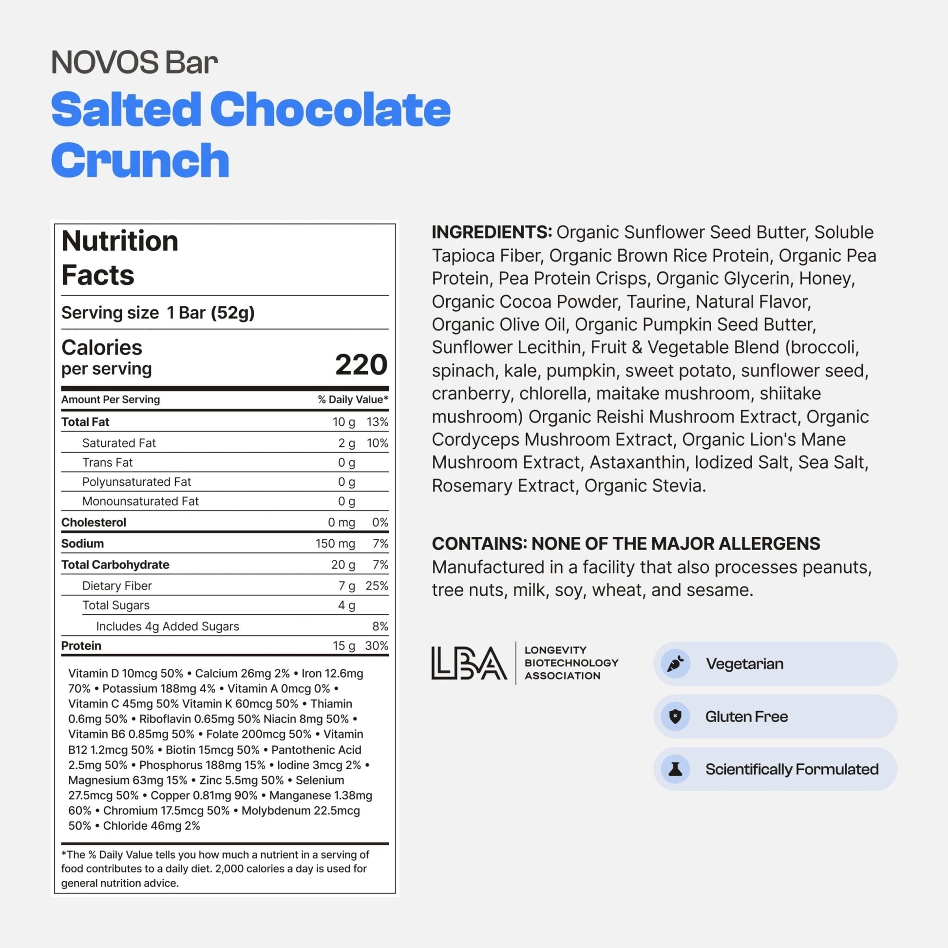 Novos Longevity Protein Bar | 15g Protein, 20 Superfoods, 5 Longevity Ingredients for Men & Women | Supports Skin, Mind & Mood | Mixed Berry Crunch (12-Pack) - PrimeBioHealth - canada supplements