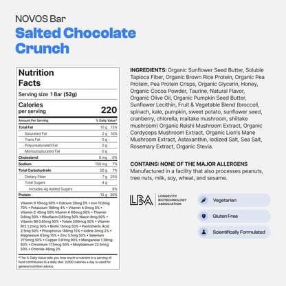 Novos Longevity Protein Bar | 15g Protein, 20 Superfoods, 5 Longevity Ingredients for Men & Women | Supports Skin, Mind & Mood | Mixed Berry Crunch (12-Pack) - PrimeBioHealth - canada supplements