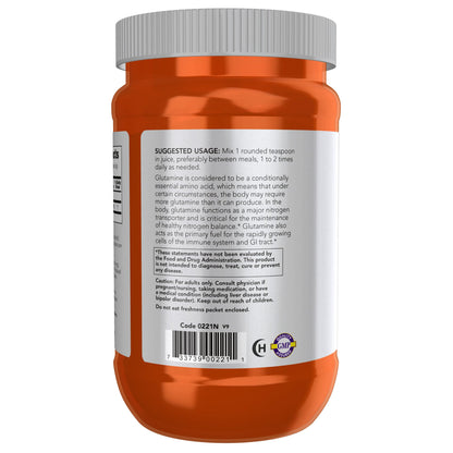 NOW Foods Sports Nutrition, L-Glutamine Pure Powder, Nitrogen Transporter*, Amino Acid, 1-Pound - PrimeBioHealth - canada supplements