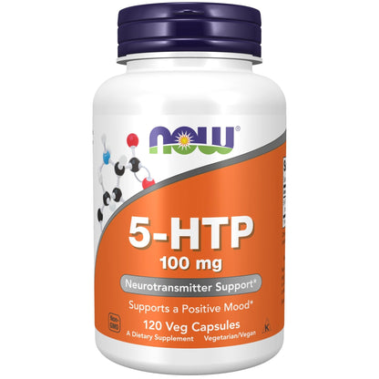 NOW Supplements, 5-HTP (5-hydroxytryptophan) 100 mg, Neurotransmitter Support*, 120 Veg Capsules - PrimeBioHealth - canada supplements