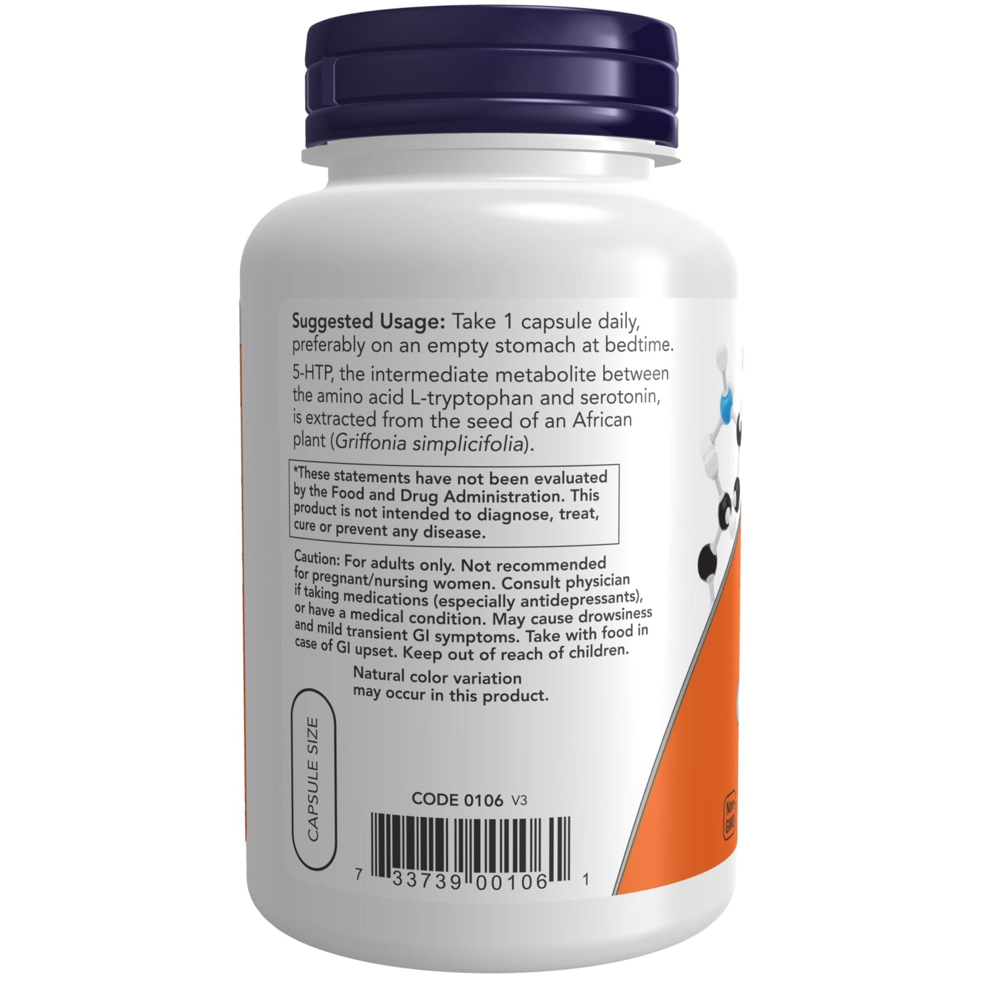 NOW Supplements, 5-HTP (5-hydroxytryptophan) 100 mg, Neurotransmitter Support*, 120 Veg Capsules - PrimeBioHealth - canada supplements