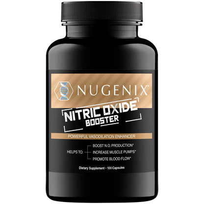 Nugenix Nitric Oxide Booster Supplement - Nitric Oxide Flow, L-Arginine, L-Citrulline, Pine Bark Extract - Vasodilator - 100 Capsules - PrimeBioHealth - canada supplements