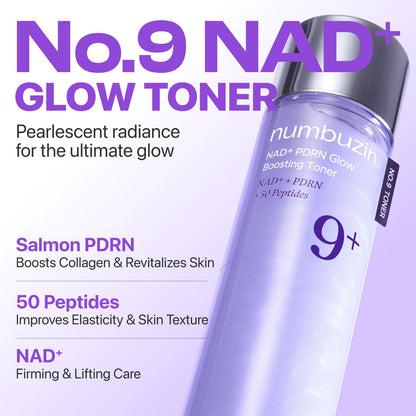 numbuzin No.9 NAD+ Salmon PDRN Glow Boosting Toner, Hydrating & Firming Toner for Wrinkles, Fine Lines & Dull Skin - PrimeBioHealth - canada supplements