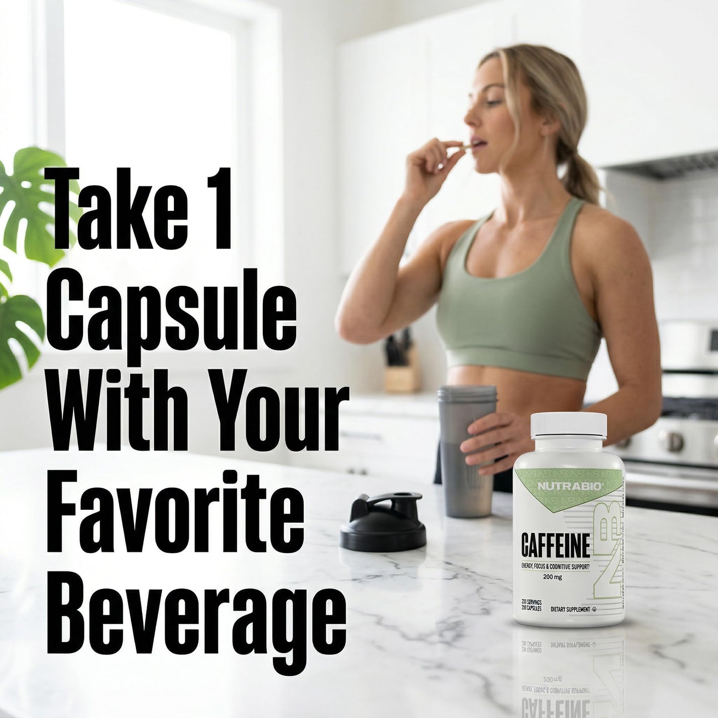 NutraBio 100% Pure Caffeine Capsules (250 Capsules) - PrimeBioHealth - canada supplements