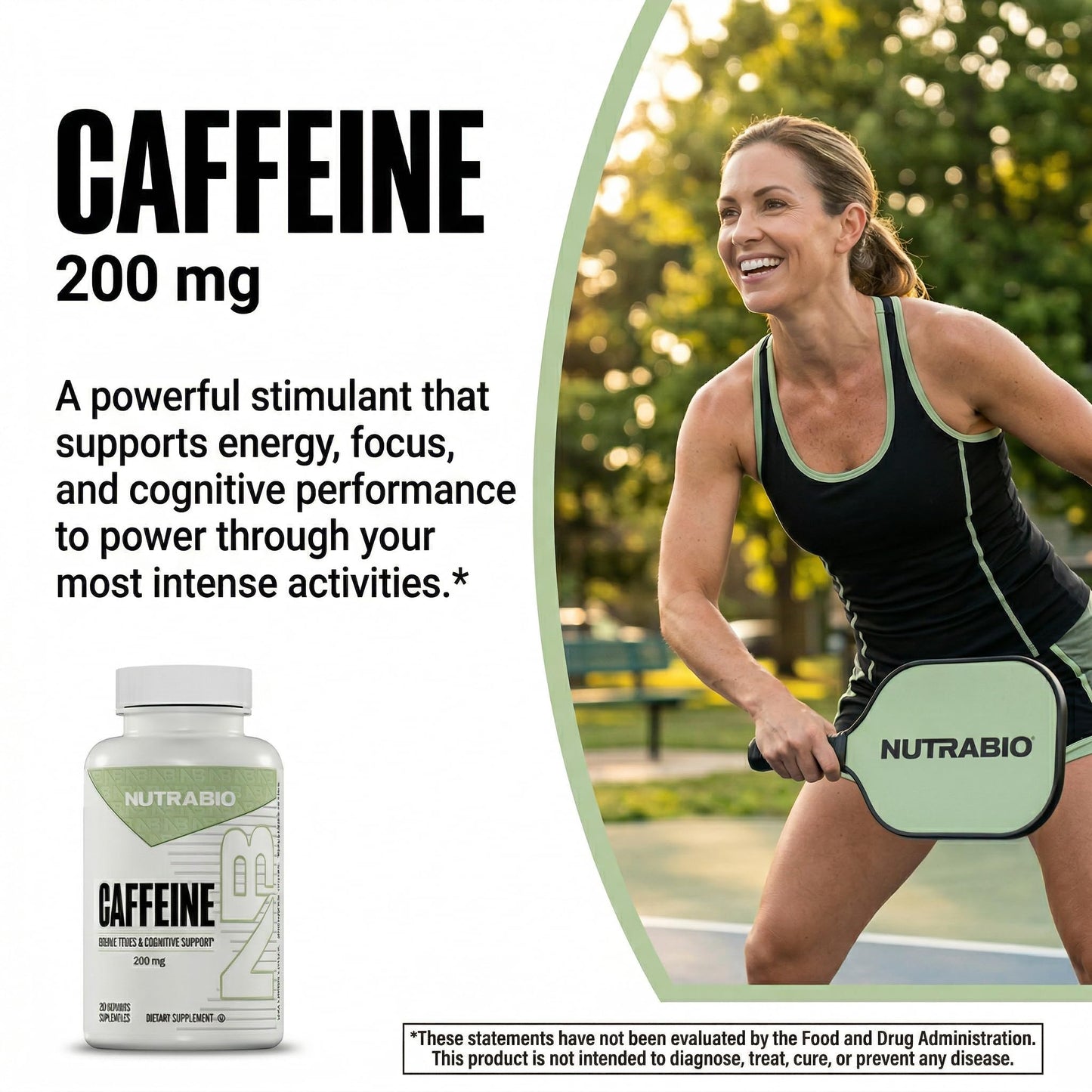 NutraBio 100% Pure Caffeine Capsules (250 Capsules) - PrimeBioHealth - canada supplements