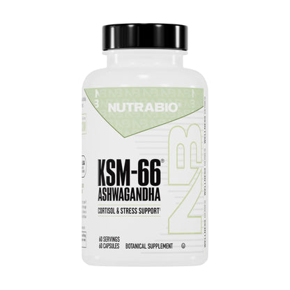 NutraBio Ashwagandha KSM-66 | Ashwagandha Herbal Supplement for Stress, Mood, & Performance | 600 MG of Clinically Studied KSM66 60 Capsules - PrimeBioHealth - canada supplements