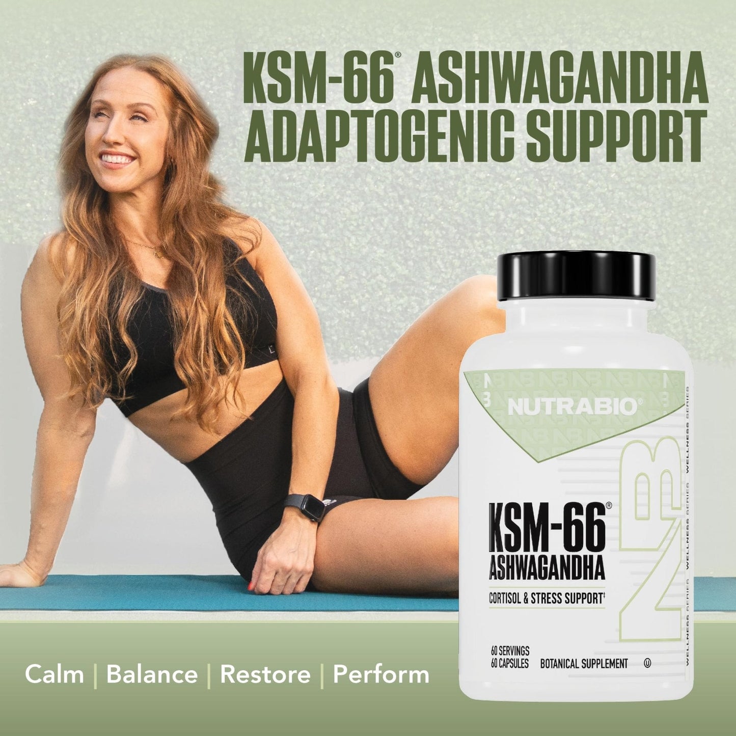 NutraBio Ashwagandha KSM-66 | Ashwagandha Herbal Supplement for Stress, Mood, & Performance | 600 MG of Clinically Studied KSM66 60 Capsules - PrimeBioHealth - canada supplements
