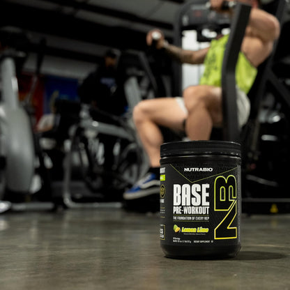 NutraBio Base Pre-Workout Powder 200mg Caffeine, Sustained Energy, Focus, Endurance, Pump, Sugar Free, Clean Preworkout for Men and Women - Beta Alanine, L-Tyrosine, 30 Servings - Lemon Lime - PrimeBioHealth - canada supplements