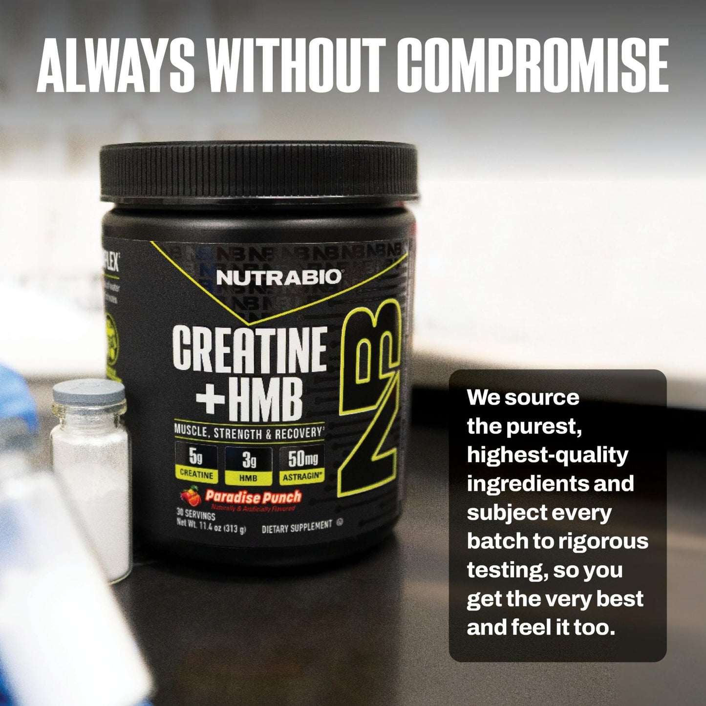 NutraBio Creatine + HMB- Creatine Monohydrate with HMB Powder for Muscle Growth, Increased Strength- 30 Servings (Unflavored) - PrimeBioHealth - canada supplements