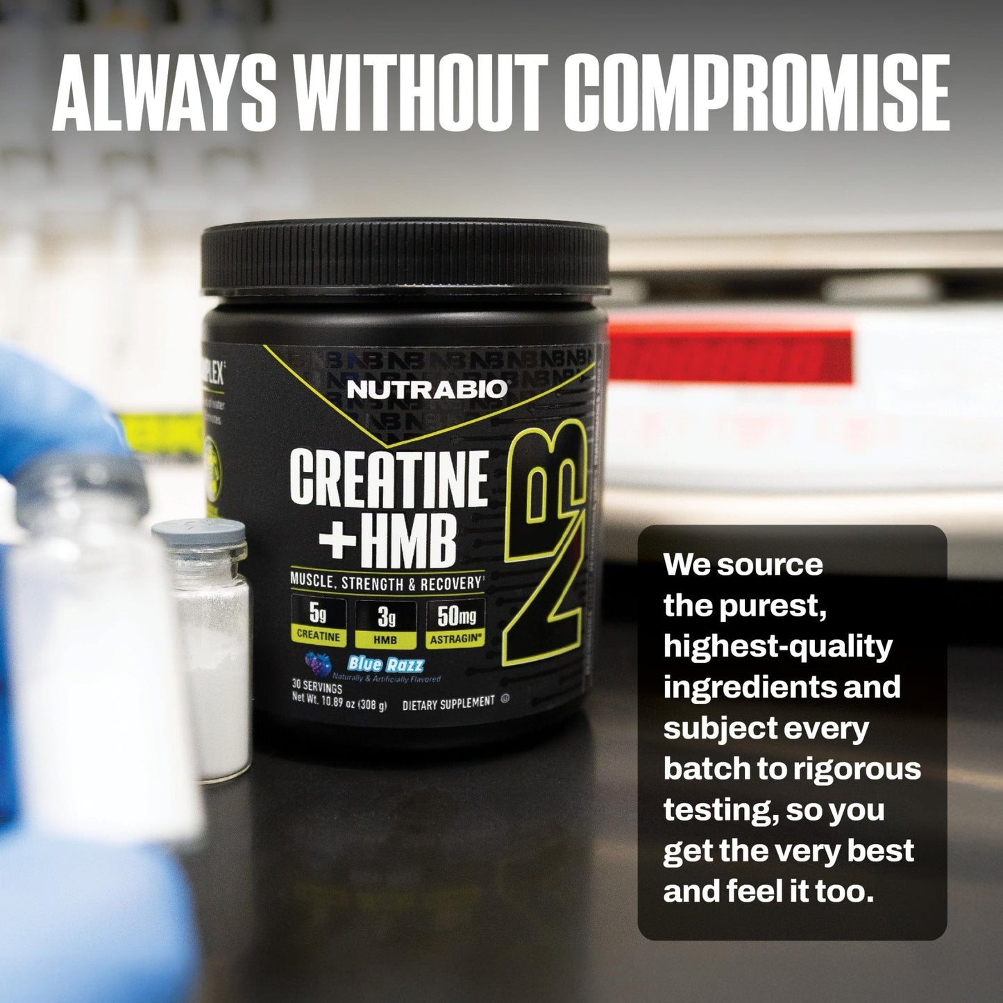 NutraBio Creatine + HMB- Creatine Monohydrate with HMB Powder for Muscle Growth, Increased Strength- 30 Servings (Unflavored) - PrimeBioHealth - canada supplements