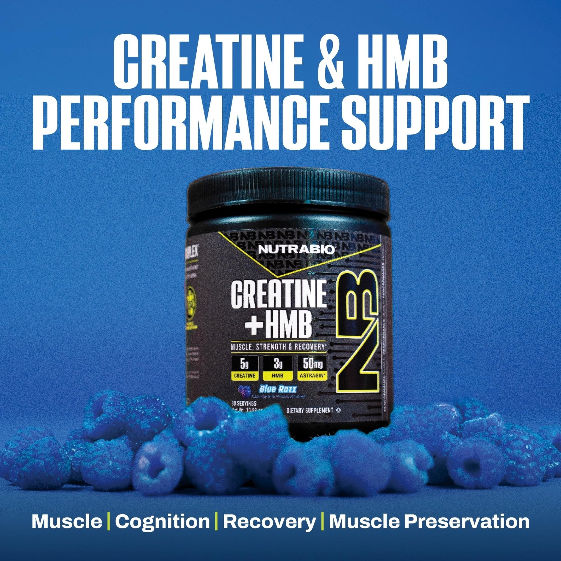 NutraBio Creatine + HMB- Creatine Monohydrate with HMB Powder for Muscle Growth, Increased Strength- 30 Servings (Unflavored) - PrimeBioHealth - canada supplements