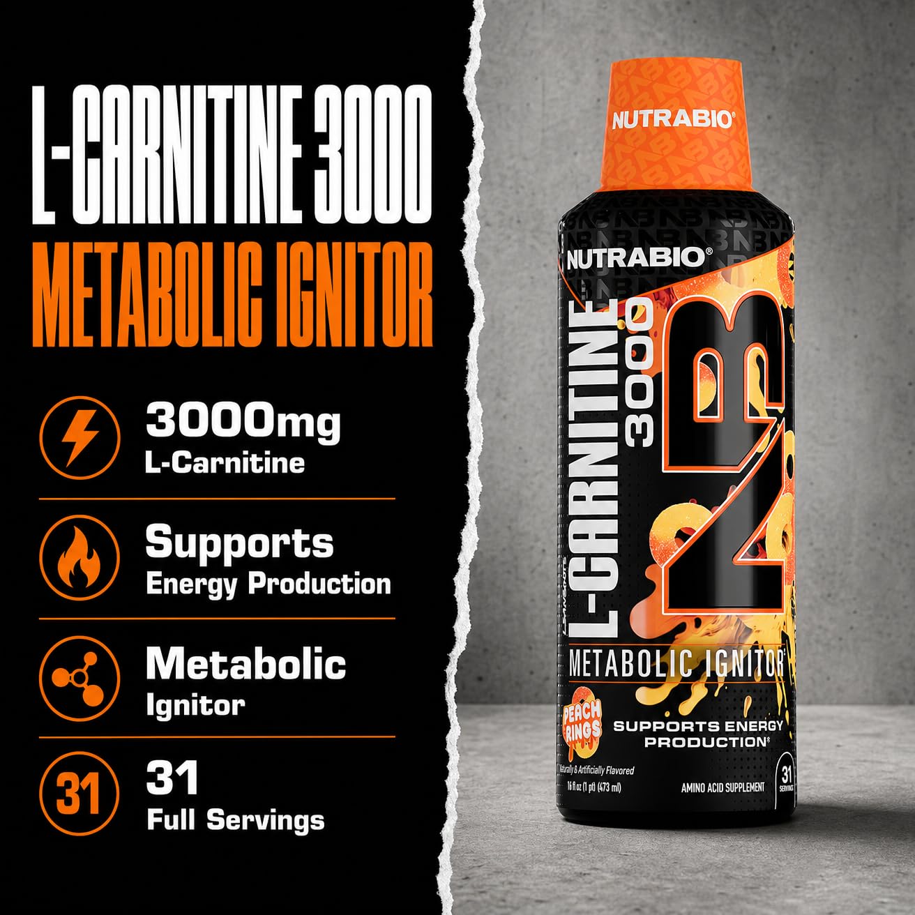 NutraBio – L-Carnitine Liquid Shots – 3000mg, (Green Apple) – 10mg of Vitamin B-5 – Zero Carbs & Sugars – Energy Production – Muscle Recovery - PrimeBioHealth - canada supplements