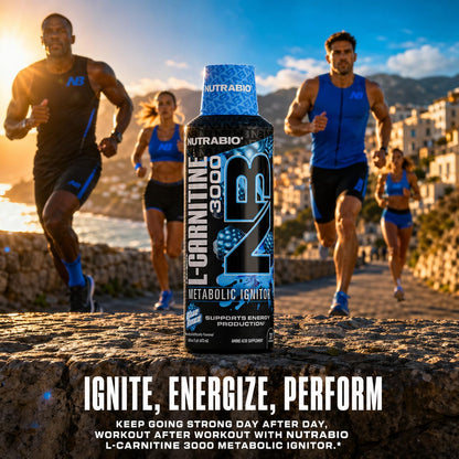 NutraBio – L-Carnitine Liquid Shots – 3000mg, (Green Apple) – 10mg of Vitamin B-5 – Zero Carbs & Sugars – Energy Production – Muscle Recovery - PrimeBioHealth - canada supplements