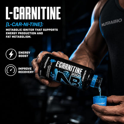 NutraBio – L-Carnitine Liquid Shots – 3000mg, (Green Apple) – 10mg of Vitamin B-5 – Zero Carbs & Sugars – Energy Production – Muscle Recovery - PrimeBioHealth - canada supplements