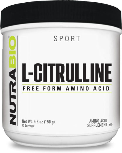 NutraBio L-Citrulline, Free Form Amino Acid, 5.3 oz (150 g) - PrimeBioHealth - canada supplements
