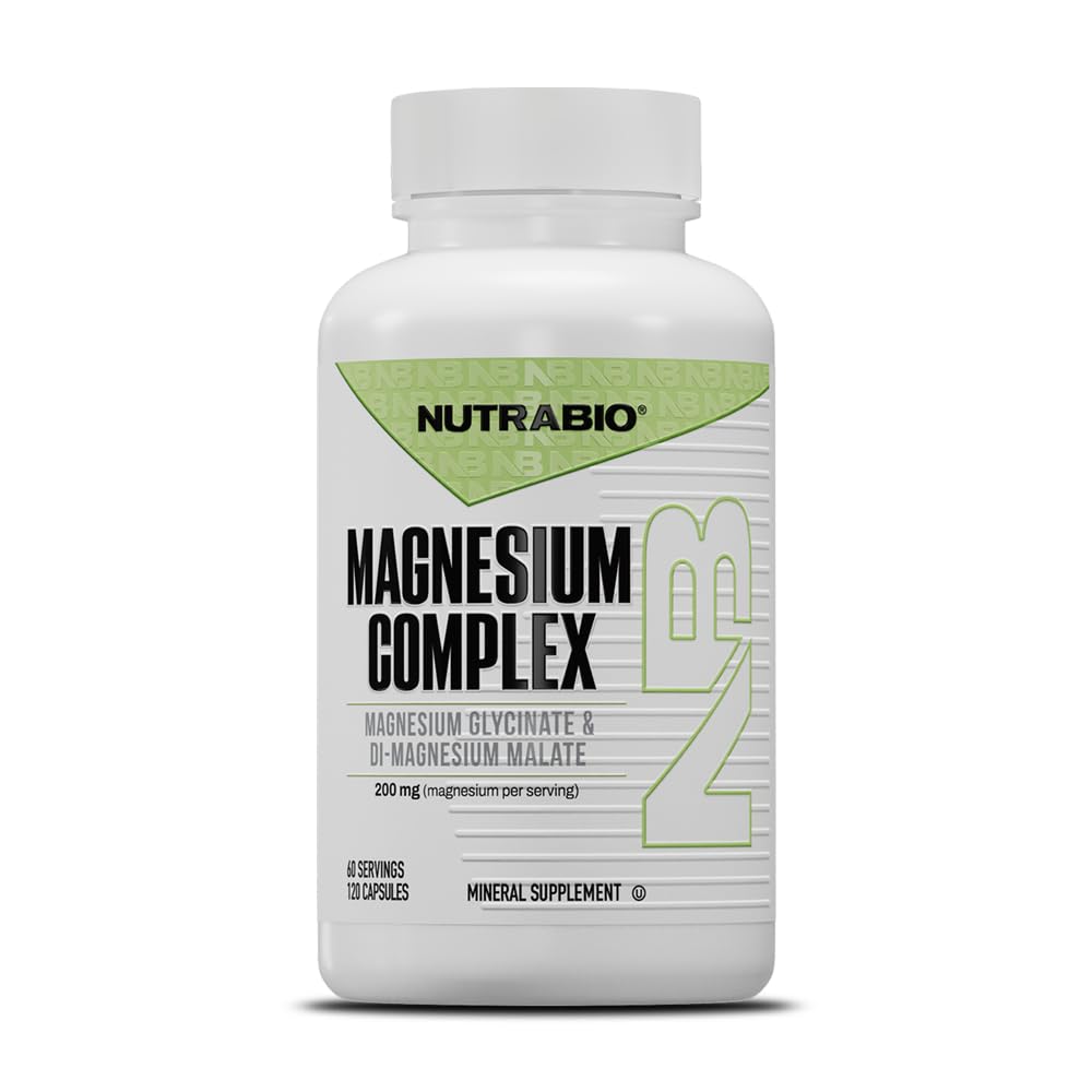 NutraBio Magnesium Complex Supplement, Magnesium Glycinate for Sleep, Biglycinate, D-Magnesium Malate, Muscle & Nerve Support, for Men and Women, 120 Vegetable Capsules - PrimeBioHealth - canada supplements