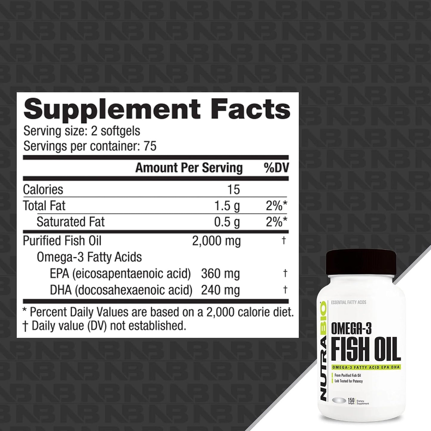 NutraBio Omega 3 Fish Oil Supplements, 2,000mg, 150 Softgels - EPA DHA Omega 3 Fatty Acid Supplement to Help Support a Healthy Heart - PrimeBioHealth - canada supplements