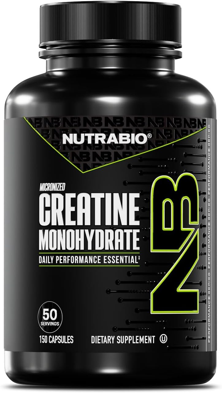 NutraBio Pure Micronized Creatine Monohydrate Capsules, Creatine Pills, Supports Bulk Muscle Energy, Recovery, and Strength - Keto Friendly, Kosher, Creatine Nutritional Supplement for Men and Women - PrimeBioHealth - canada supplements