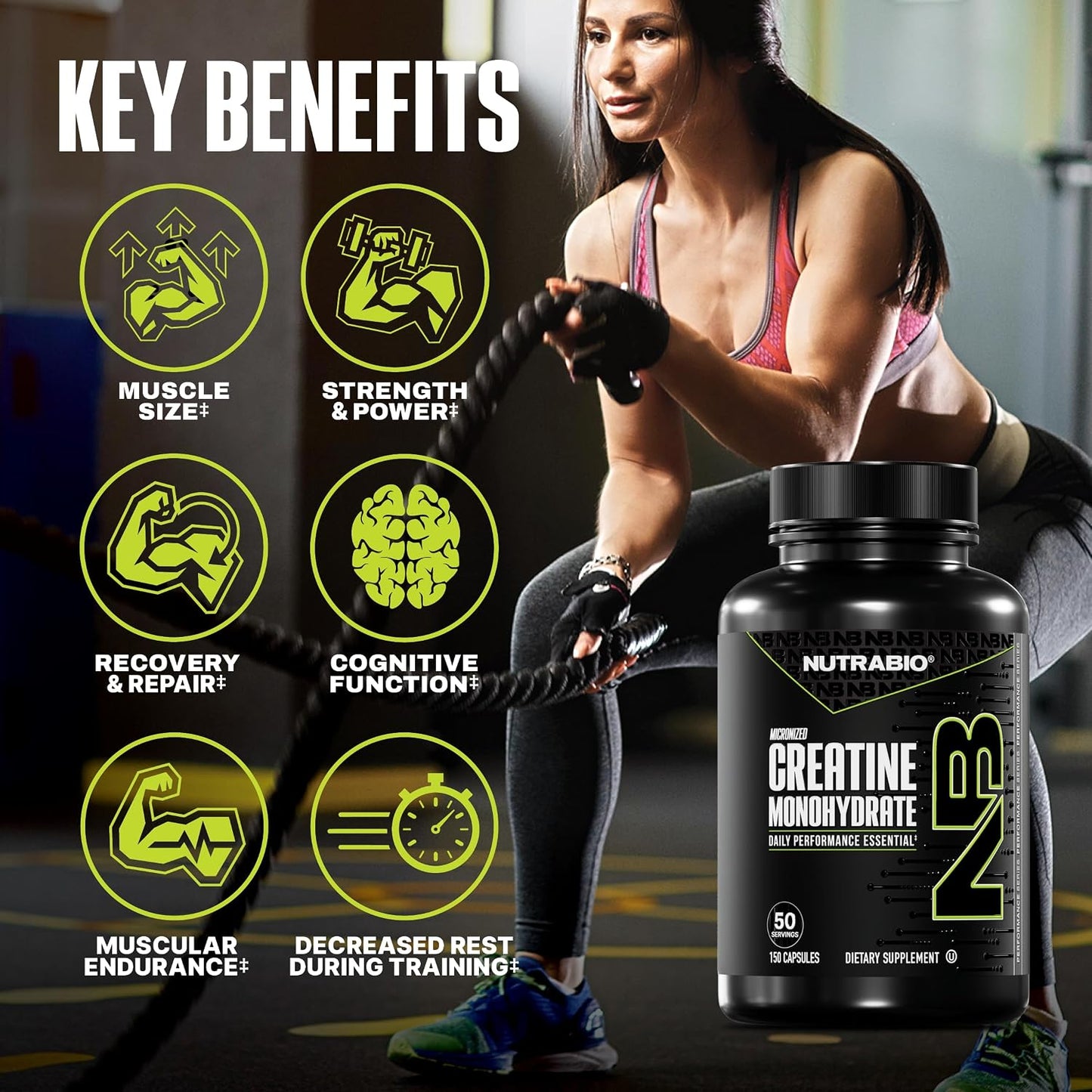 NutraBio Pure Micronized Creatine Monohydrate Capsules, Creatine Pills, Supports Bulk Muscle Energy, Recovery, and Strength - Keto Friendly, Kosher, Creatine Nutritional Supplement for Men and Women - PrimeBioHealth - canada supplements