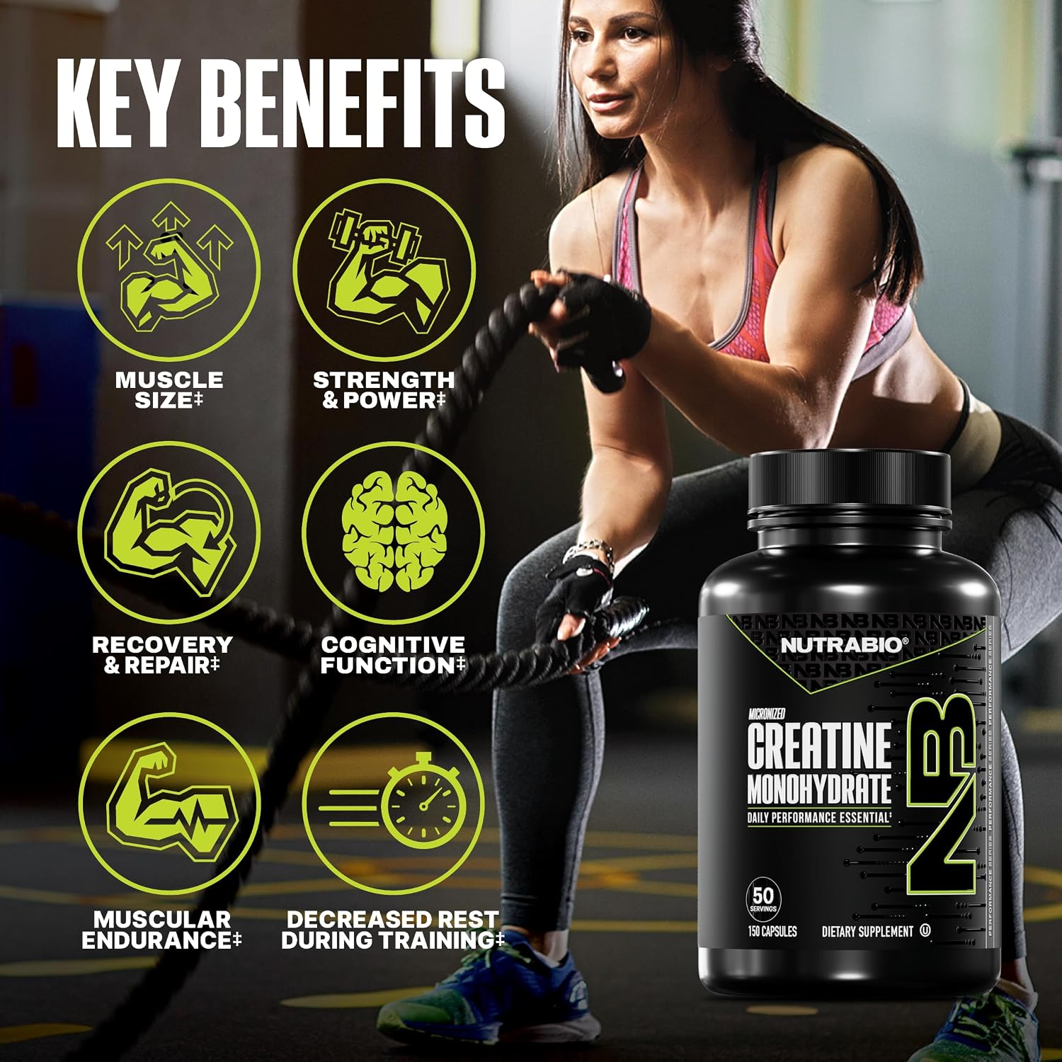 NutraBio Pure Micronized Creatine Monohydrate Capsules, Creatine Pills, Supports Bulk Muscle Energy, Recovery, and Strength - Keto Friendly, Kosher, Creatine Nutritional Supplement for Men and Women - PrimeBioHealth - canada supplements