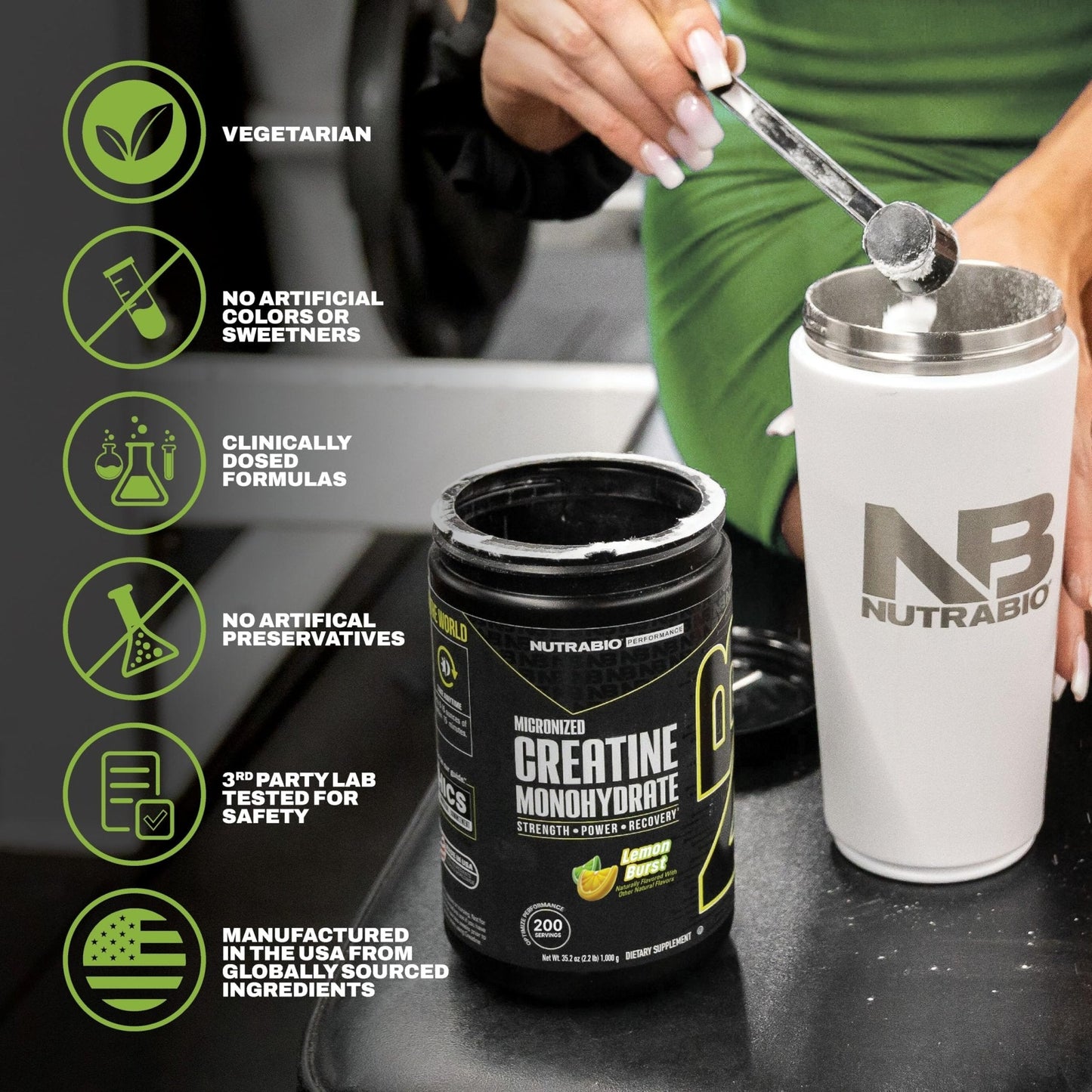 NutraBio Pure Micronized Creatine Monohydrate Powder Supplement, Unflavored, (300 g) - Supports Bulk Muscle Energy, Recovery, and Strength - HPLC Tested Creatine Powder Supplement for Men and Women - PrimeBioHealth - canada supplements