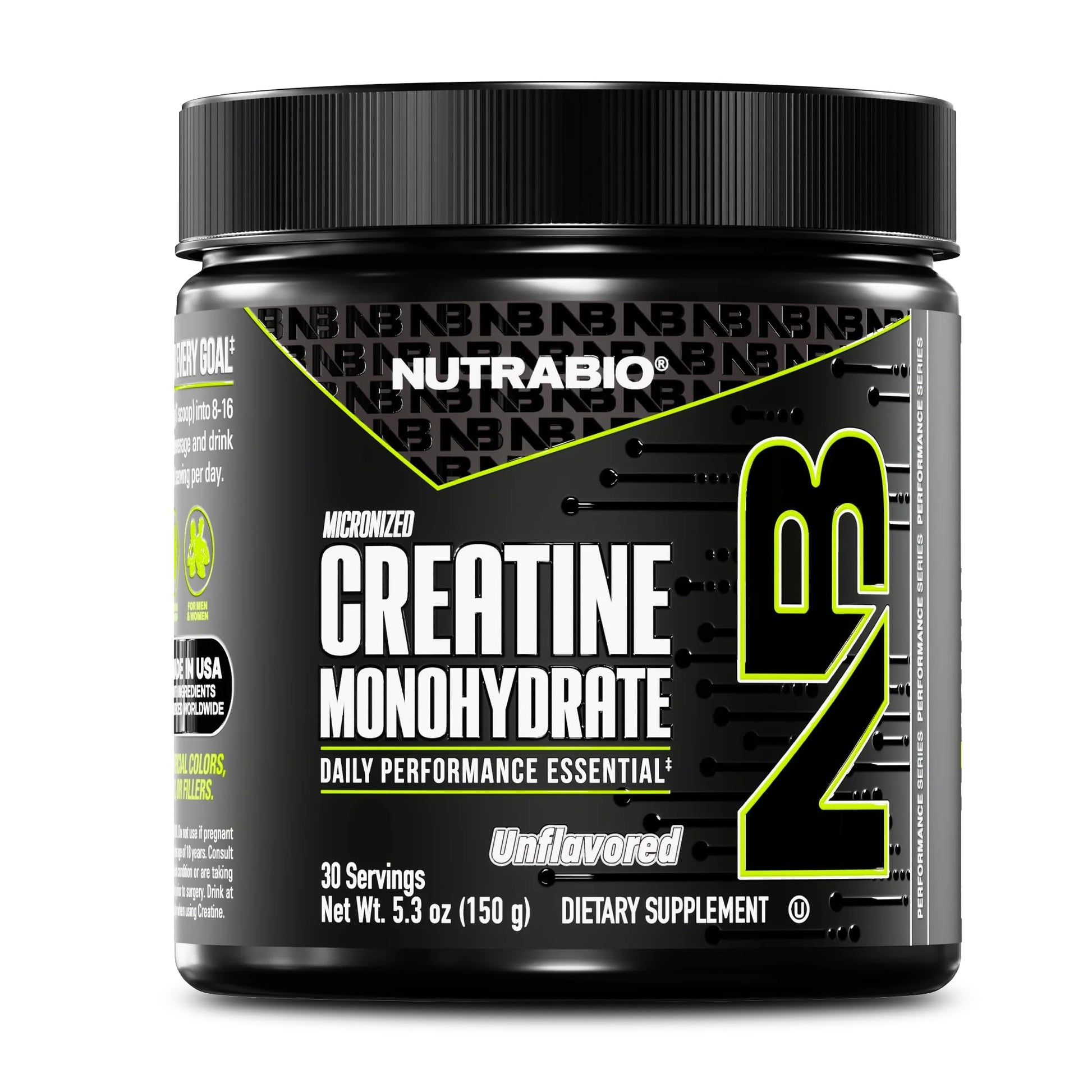 NutraBio Pure Micronized Creatine Monohydrate Powder Supplement, Unflavored, (300 g) - Supports Bulk Muscle Energy, Recovery, and Strength - HPLC Tested Creatine Powder Supplement for Men and Women - PrimeBioHealth - canada supplements