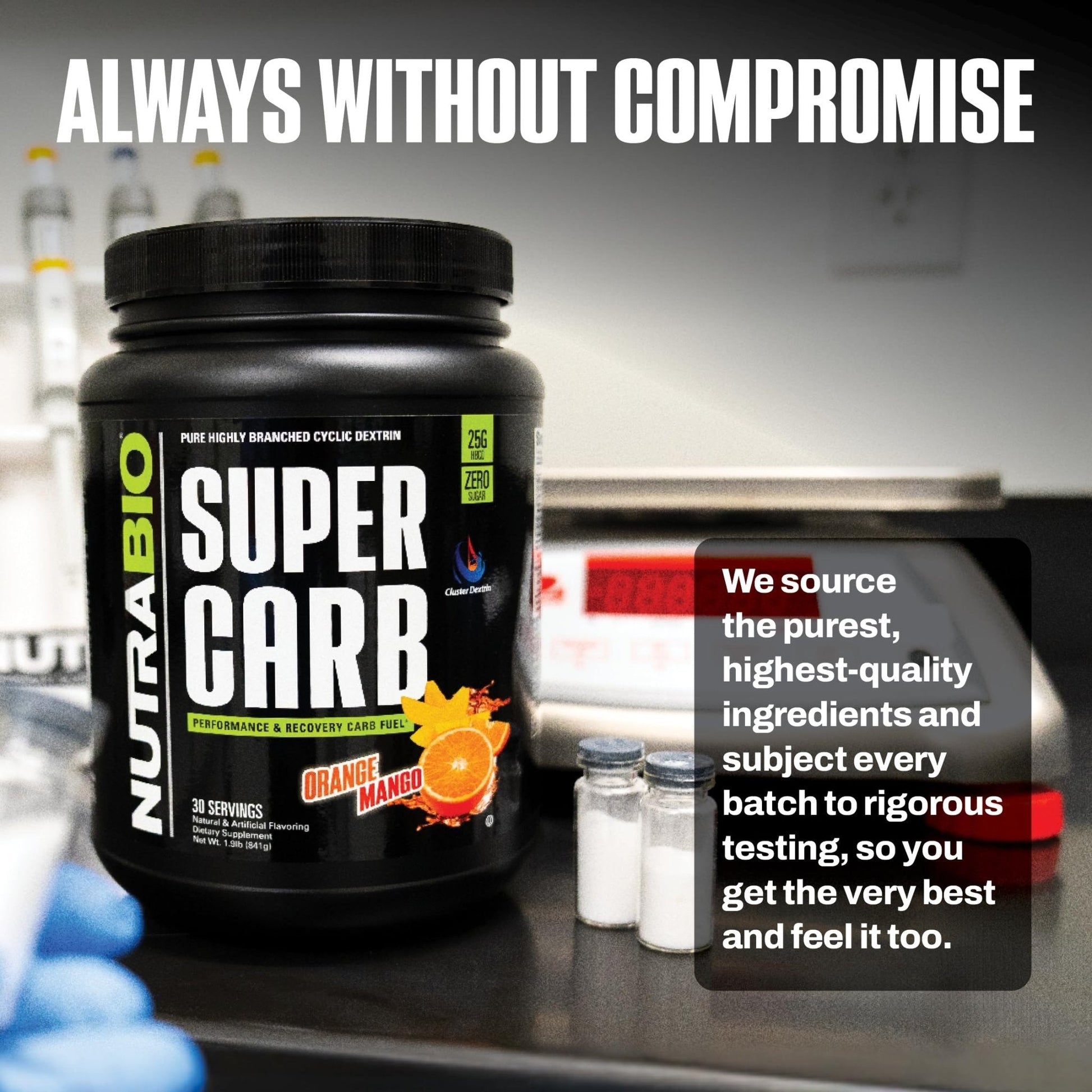 NutraBio Super Carb, Carbohydrate Powder with Cluster Dextrin & Electrolytes, Advanced Carb Supplement Powder for Workout Fuel, Performance, and Muscle Recovery, Cyclic Dextrin, Unflavored, 30 Sv - PrimeBioHealth - canada supplements