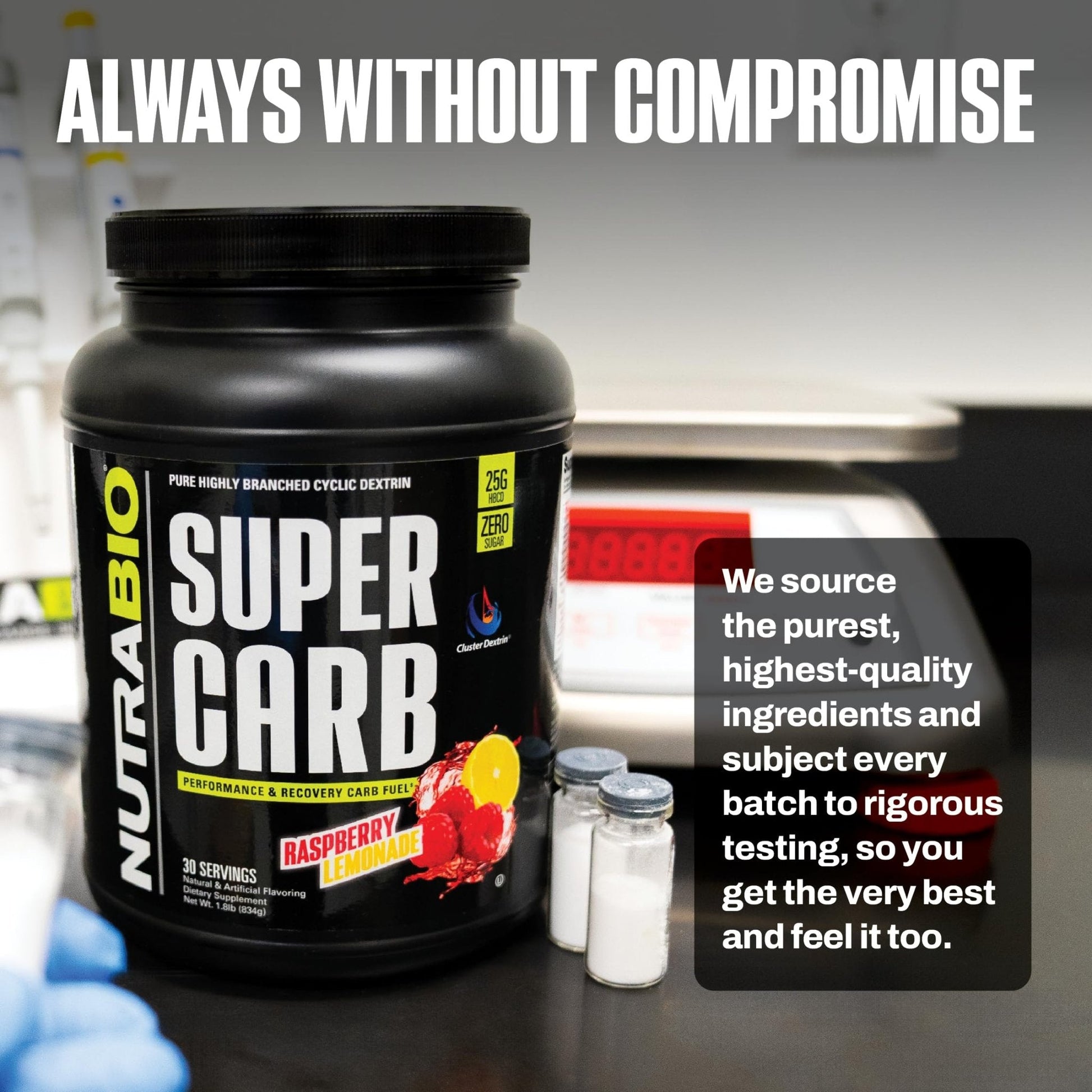 NutraBio Super Carb, Carbohydrate Powder with Cluster Dextrin & Electrolytes, Advanced Carb Supplement Powder for Workout Fuel, Performance, and Muscle Recovery, Cyclic Dextrin, Unflavored, 30 Sv - PrimeBioHealth - canada supplements