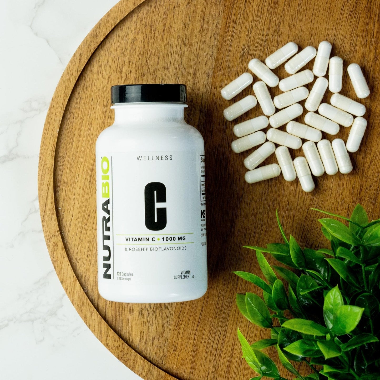 NutraBio Vitamin C with Rose Hips - Supports Healthy Bones, Teeth and Gums, Immune Function - No Fillers or Excipients - (120 Capsules, 1000mg of Vitamin C per Capsule) - PrimeBioHealth - canada supplements