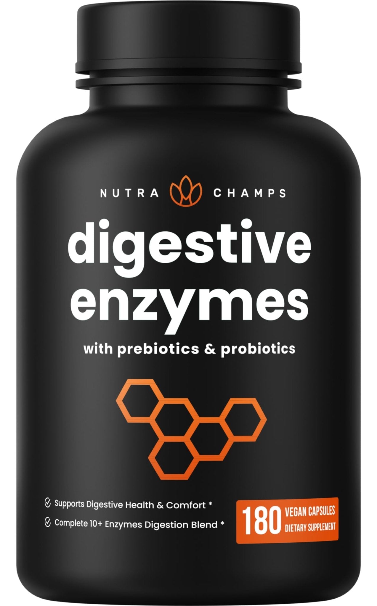 NutraChamps Digestive Enzymes with Probiotics and Prebiotics for Women & Men - 180 Vegan Capsules with Bromelain for Bloating & Optimal Gut Health - PrimeBioHealth - canada supplements
