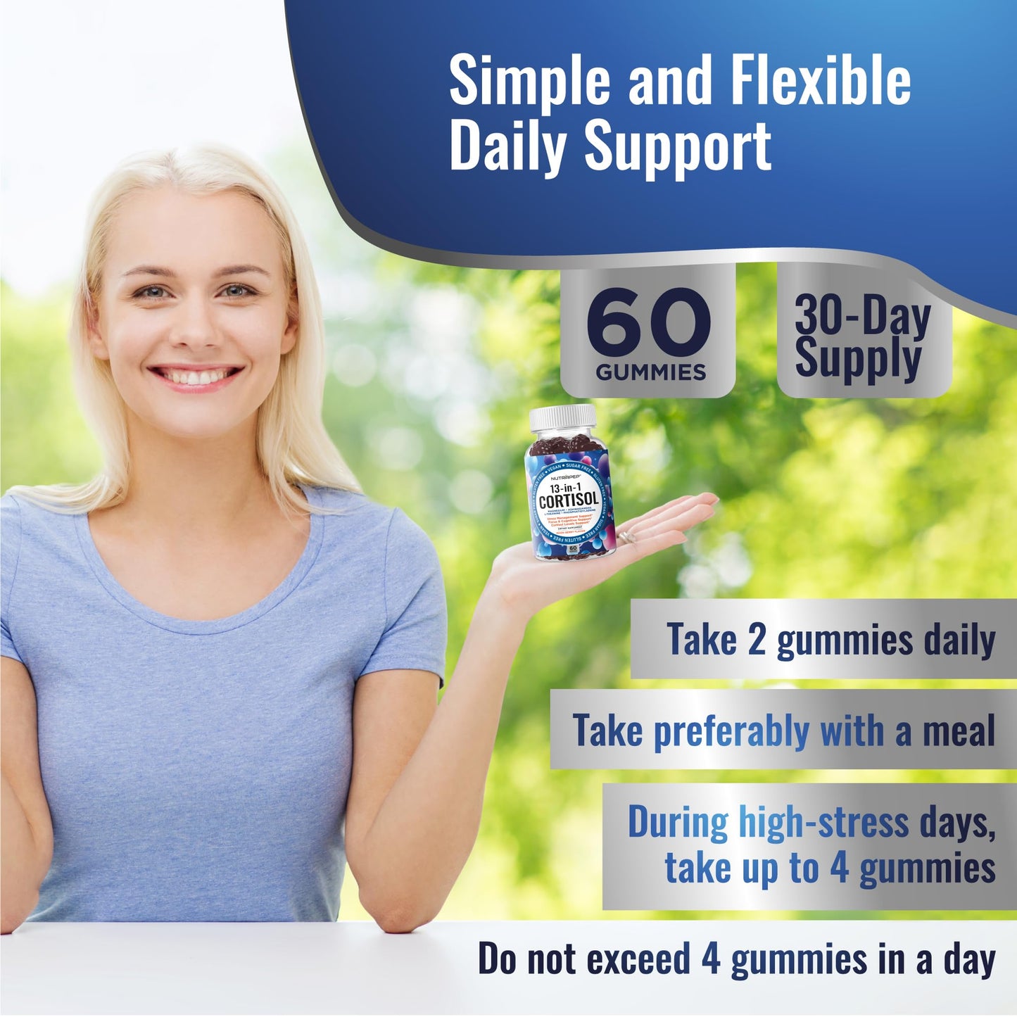 NutraPep Cortisol Gummies for Women Men - 13-in-1 High Cortisol Reducer with Ashwagandha Magnesium L-theanine Rhodiola Rosea - Daily Cortisol Detox Manager for Stress Focus Support - Vegan Sugar Free - PrimeBioHealth - canada supplements