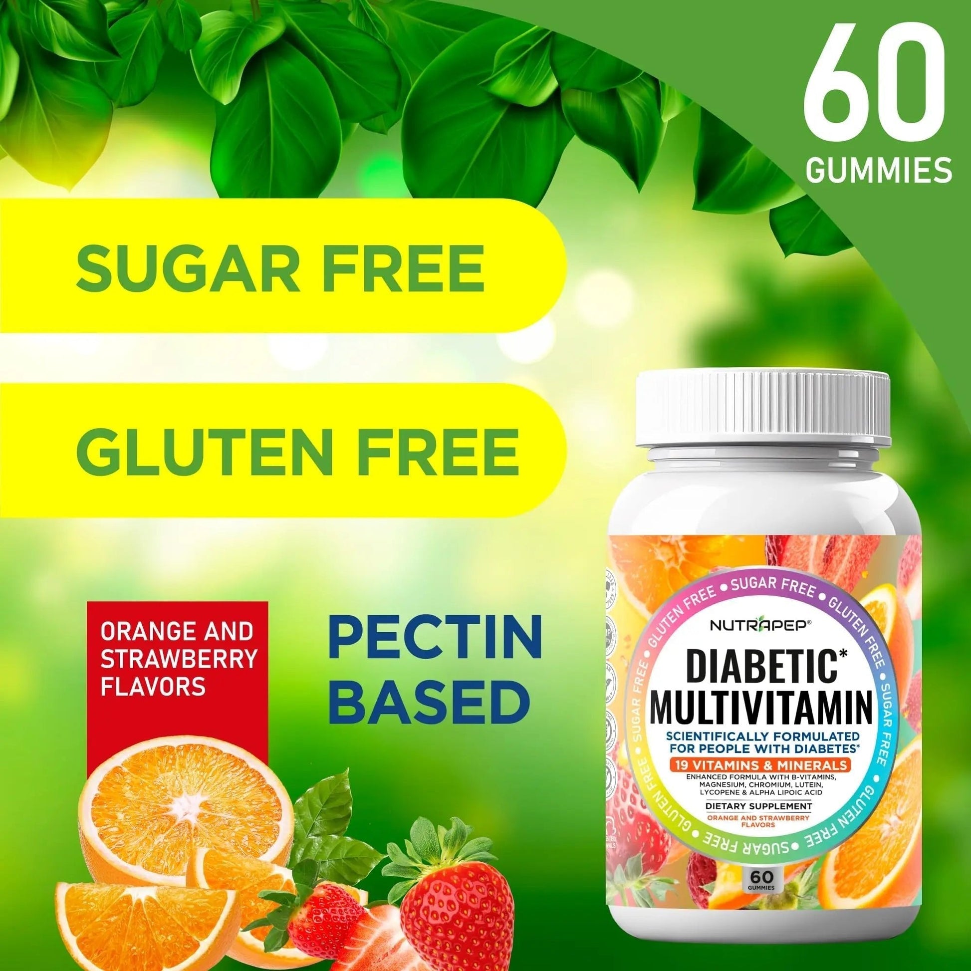 NutraPep Premium Multivitamin Chewable Gummies for Women & Men - Sugar-Free & Gluten Free Supplement Vitamins - PrimeBioHealth - canada supplements