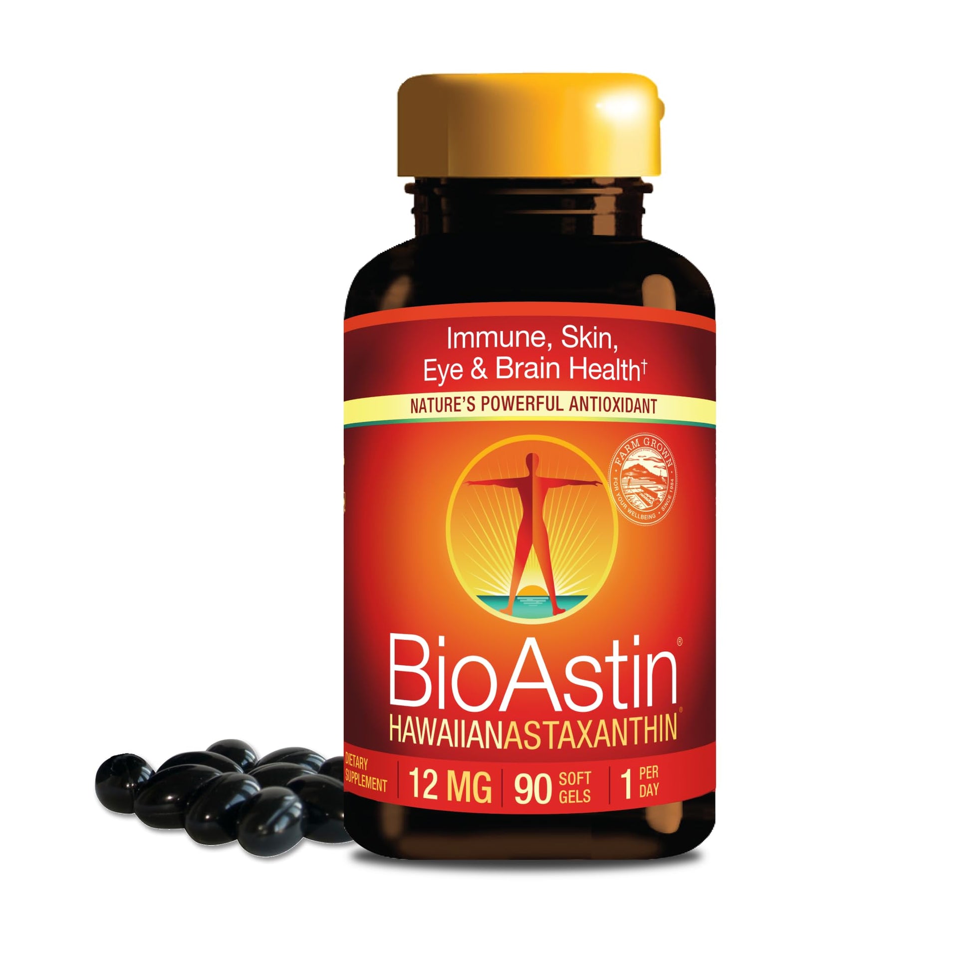Nutrex Hawaii BioAstin Hawaiian Astaxanthin - 12mg, 90 Softgels - Farm-Direct Premium Antioxidant Supplement to Support Eye, Skin - PrimeBioHealth - canada supplements