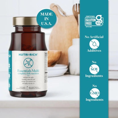 Nutri-Rich Essentials Multi | Multivitamin Supplement with Fish Oil Omega-3 for Men and Women, Supports Energy, Immune Health - PrimeBioHealth - canada supplements