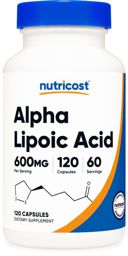 Nutricost Alpha Lipoic Acid 600mg Per Serving, 240 Capsules | Gluten Free, Vegetarian Capsules, Soy Free & GMO-Free - PrimeBioHealth - canada supplements