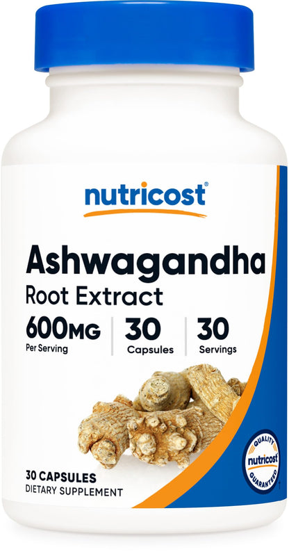 Nutricost Ashwagandha Herbal Supplement 600mg, 120 Capsules | Vegetarian, Non-GMO, Gluten Free, Ashwagandha Root - PrimeBioHealth - canada supplements