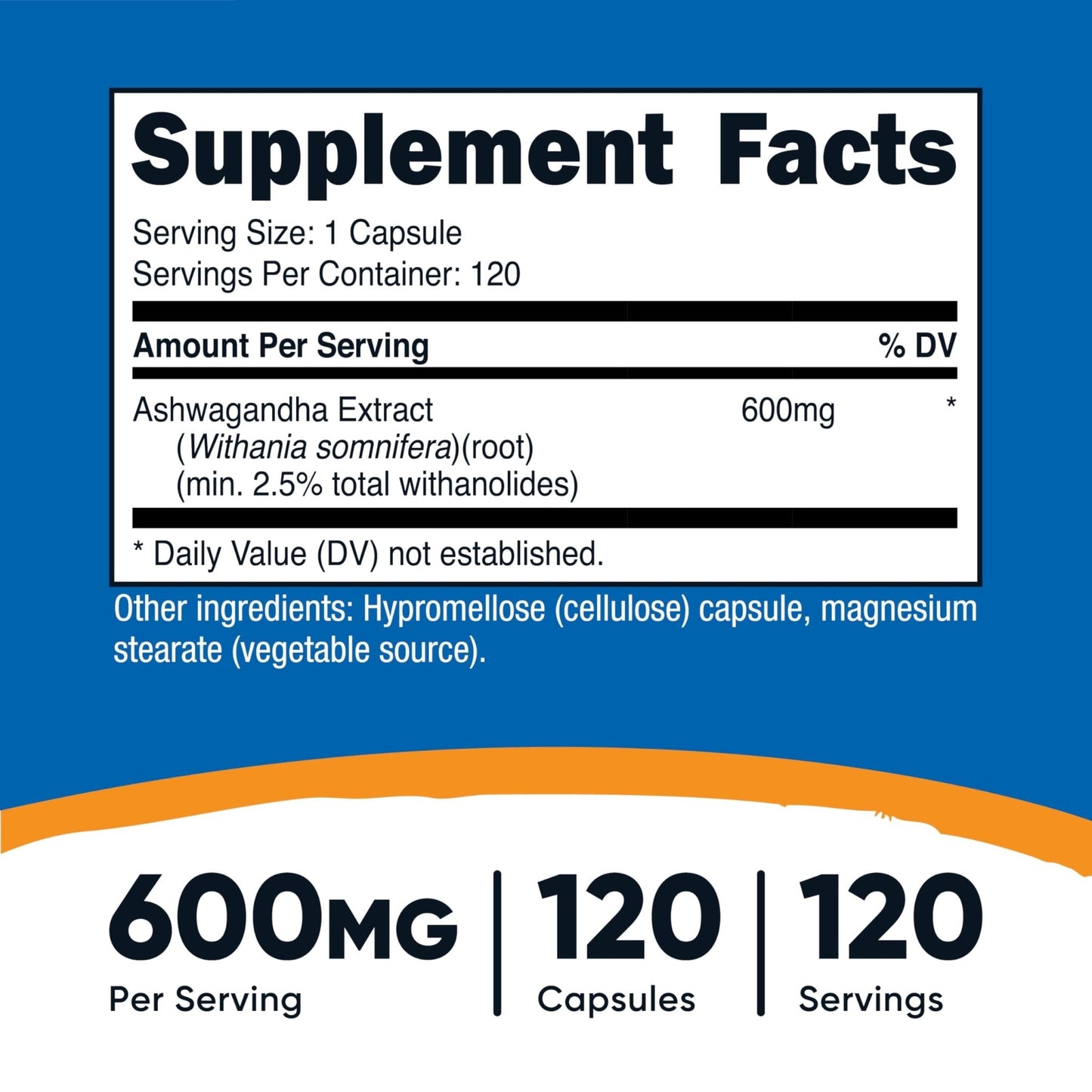 Nutricost Ashwagandha Herbal Supplement 600mg, 120 Capsules | Vegetarian, Non-GMO, Gluten Free, Ashwagandha Root - PrimeBioHealth - canada supplements