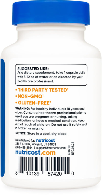 Nutricost Ashwagandha Herbal Supplement 600mg, 120 Capsules | Vegetarian, Non-GMO, Gluten Free, Ashwagandha Root - PrimeBioHealth - canada supplements