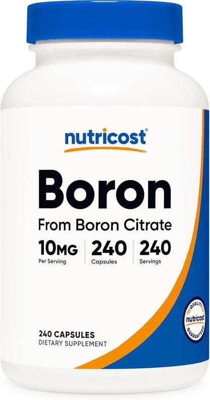 Nutricost Boron Capsules 10mg, 240 Vegetarian Capsules, Gluten Free | GMO-Free - PrimeBioHealth - canada supplements