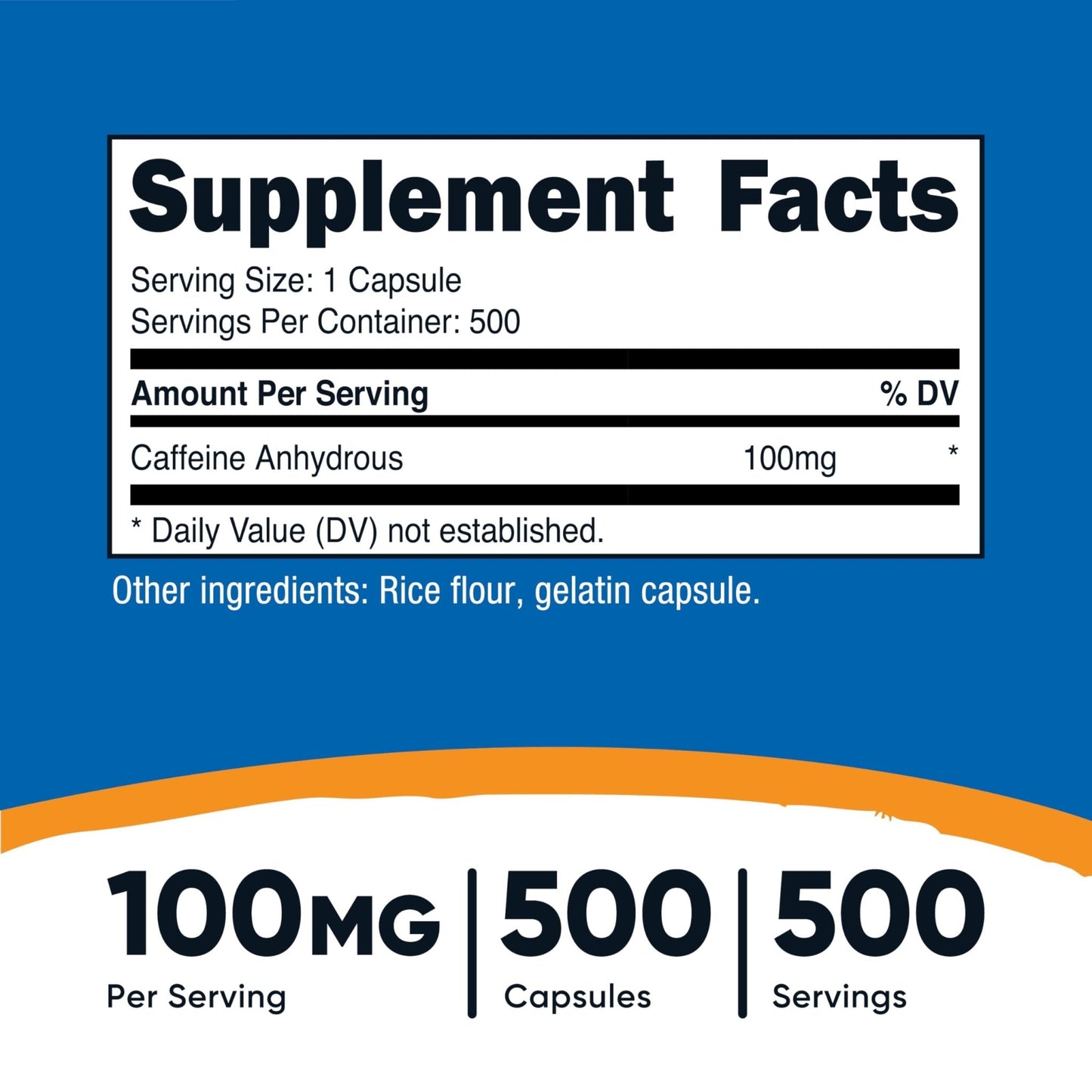 Nutricost Caffeine Pills 100mg Per Serving, 250 Capsules - PrimeBioHealth - canada supplements