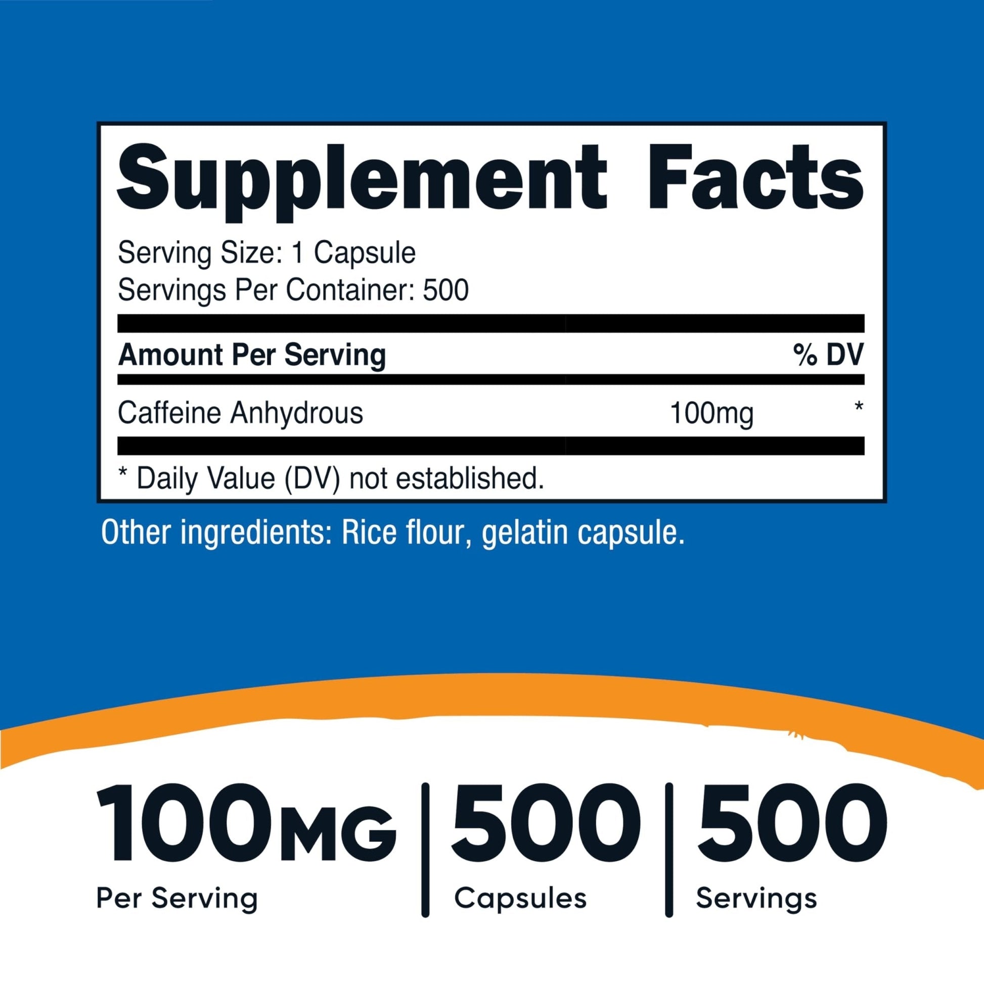 Nutricost Caffeine Pills 100mg Per Serving, 250 Capsules - PrimeBioHealth - canada supplements
