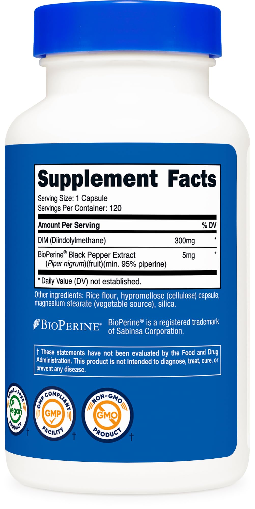 Nutricost DIM (Diindolylmethane) Plus BioPerine 300mg, 120 Vegetarian Capsules - Up to 4 Month Supply, Max Strength DIM Supplement - PrimeBioHealth - canada supplements
