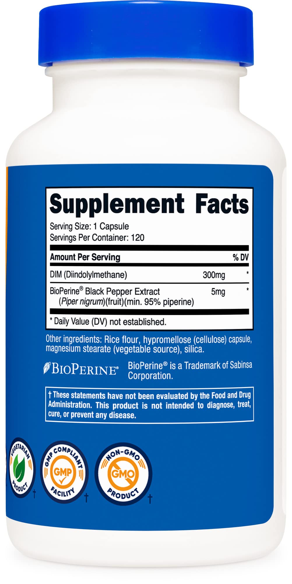 Nutricost DIM (Diindolylmethane) Plus BioPerine 300mg, 120 Vegetarian Capsules - Up to 4 Month Supply, Max Strength DIM Supplement - PrimeBioHealth - canada supplements