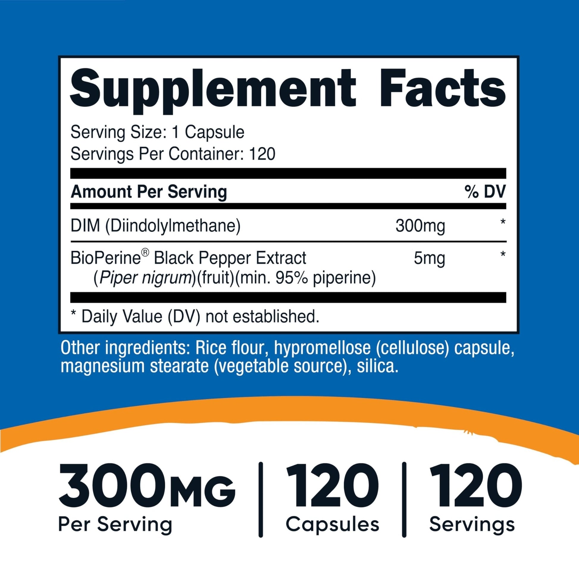 Nutricost DIM (Diindolylmethane) Plus BioPerine 300mg, 120 Vegetarian Capsules - Up to 4 Month Supply, Max Strength DIM Supplement - PrimeBioHealth - canada supplements