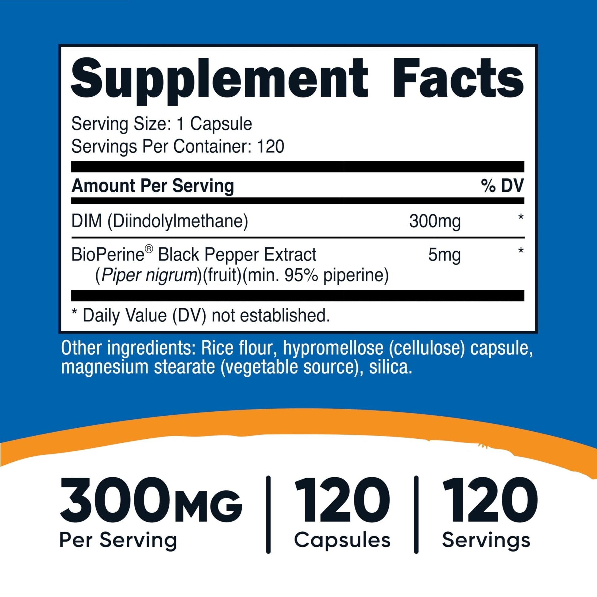 Nutricost DIM (Diindolylmethane) Plus BioPerine 300mg, 120 Vegetarian Capsules - Up to 4 Month Supply, Max Strength DIM Supplement - PrimeBioHealth - canada supplements
