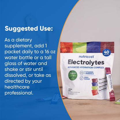 Nutricost Electrolytes Complex, Variety Pack Flavored, 40 Stickpacks - Advanced Hydration Complex - PrimeBioHealth - canada supplements