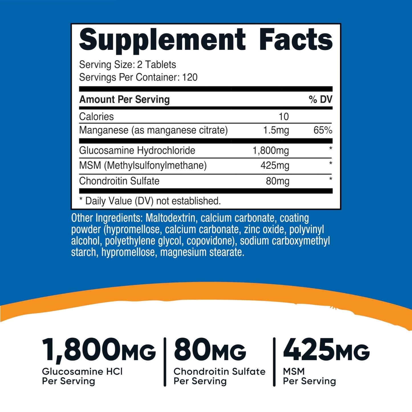 Nutricost Glucosamine 1800mg with Chondroitin & MSM, 240 Tablets, 120 Servings - PrimeBioHealth - canada supplements