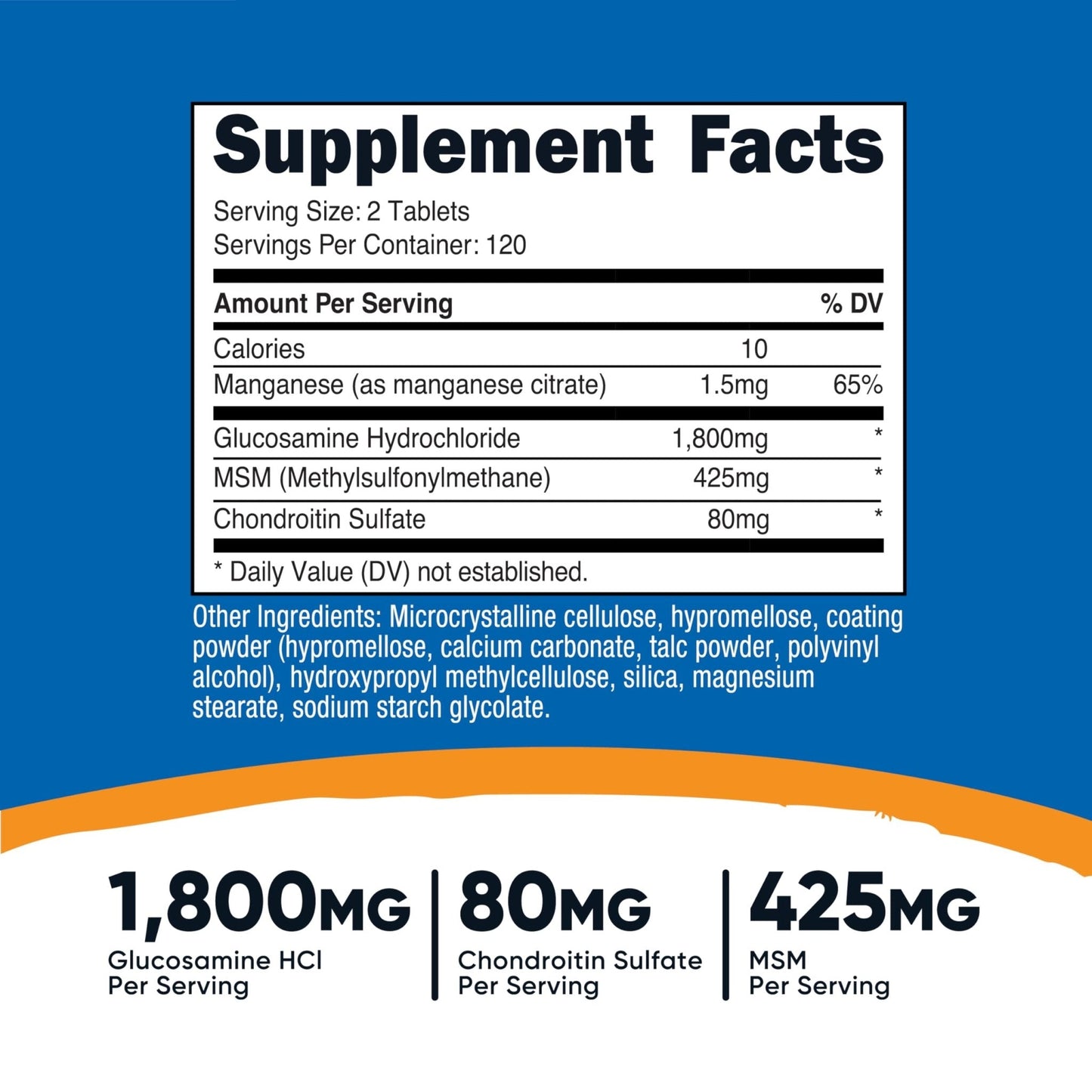 Nutricost Glucosamine 1800mg with Chondroitin & MSM, 240 Tablets, 120 Servings - PrimeBioHealth - canada supplements